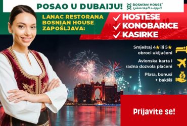 Konkurs za zapošljavanje u Restoranu Bosnian House