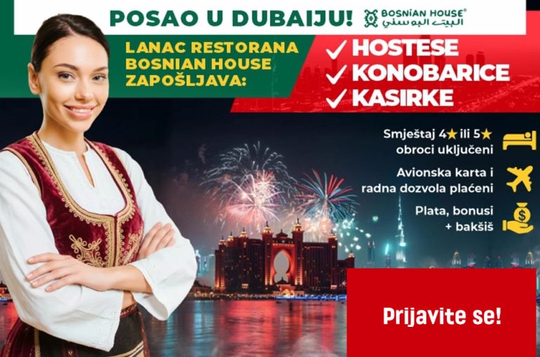 Konkurs za zapošljavanje u Restoranu Bosnian House