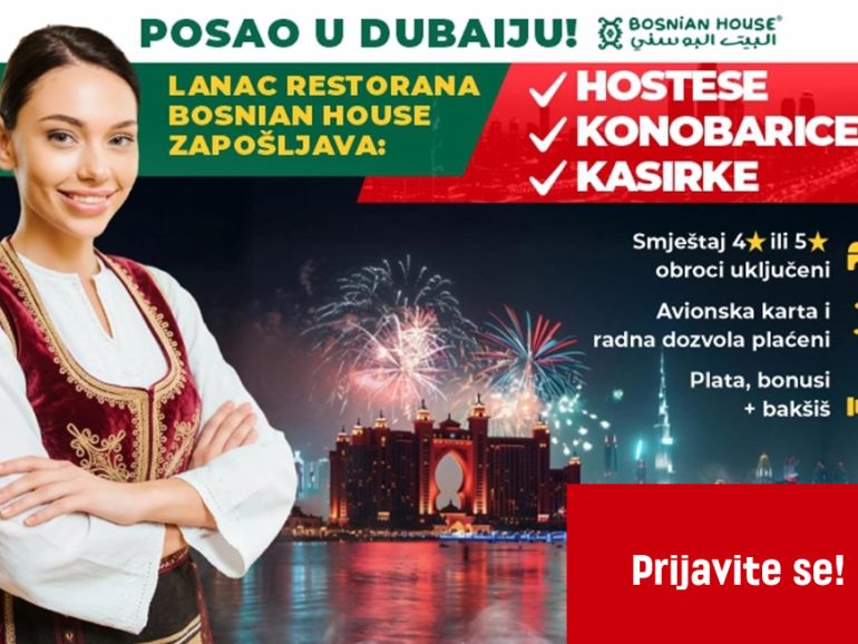 Konkurs za zapošljavanje u Restoranu Bosnian House