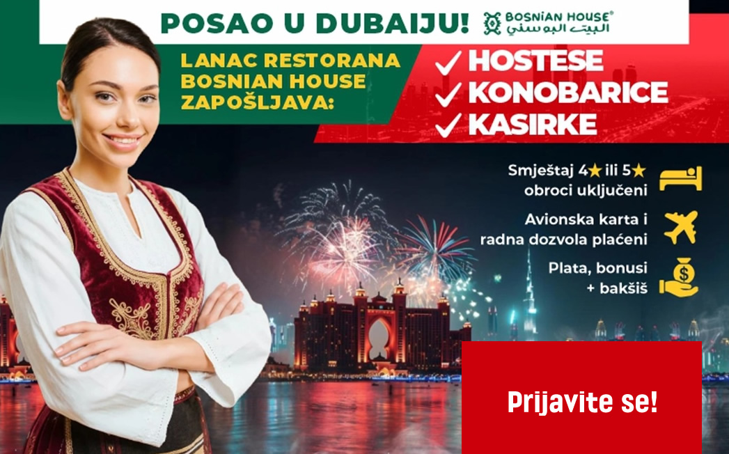 Posao u Dubaiju - Restoran Bosnian House